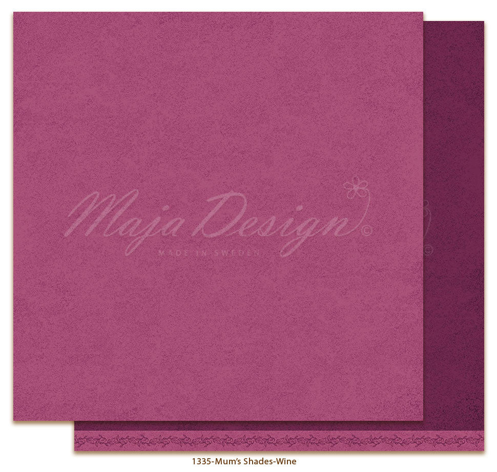 Maja Design - Mum's Garden - Mono - Wine  12 x 12"