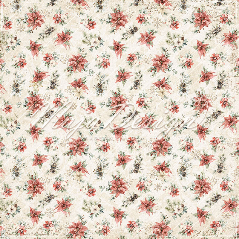 Maja Design - Christmas Nostalgia - Poinsettias -  12 x 12"