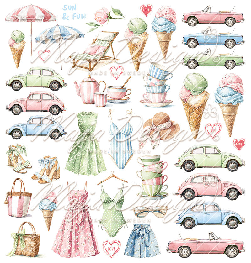 Maja Design -  Summer Feeling - Collection Pack m/monochrome ark - 12 x 12"