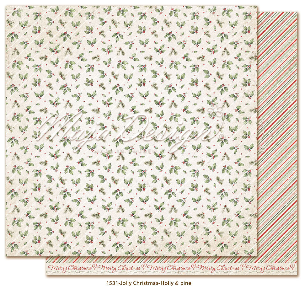 Maja Design - Jolly Christmas - Holly & Pine - 12 x 12"