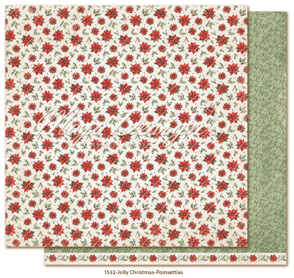 Maja Design - Jolly Christmas - Poinsettias - 12 x 12"
