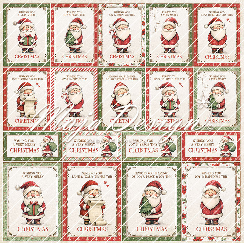 Maja Design - Jolly Christmas - Cards to cut - 12 x 12"