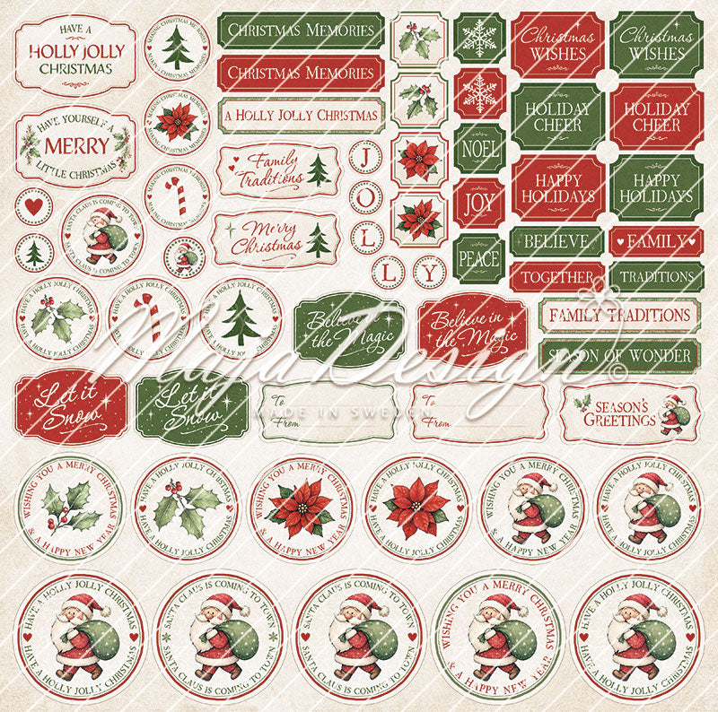 Maja Design - Jolly Christmas - Ephemera  - 12 x 12"