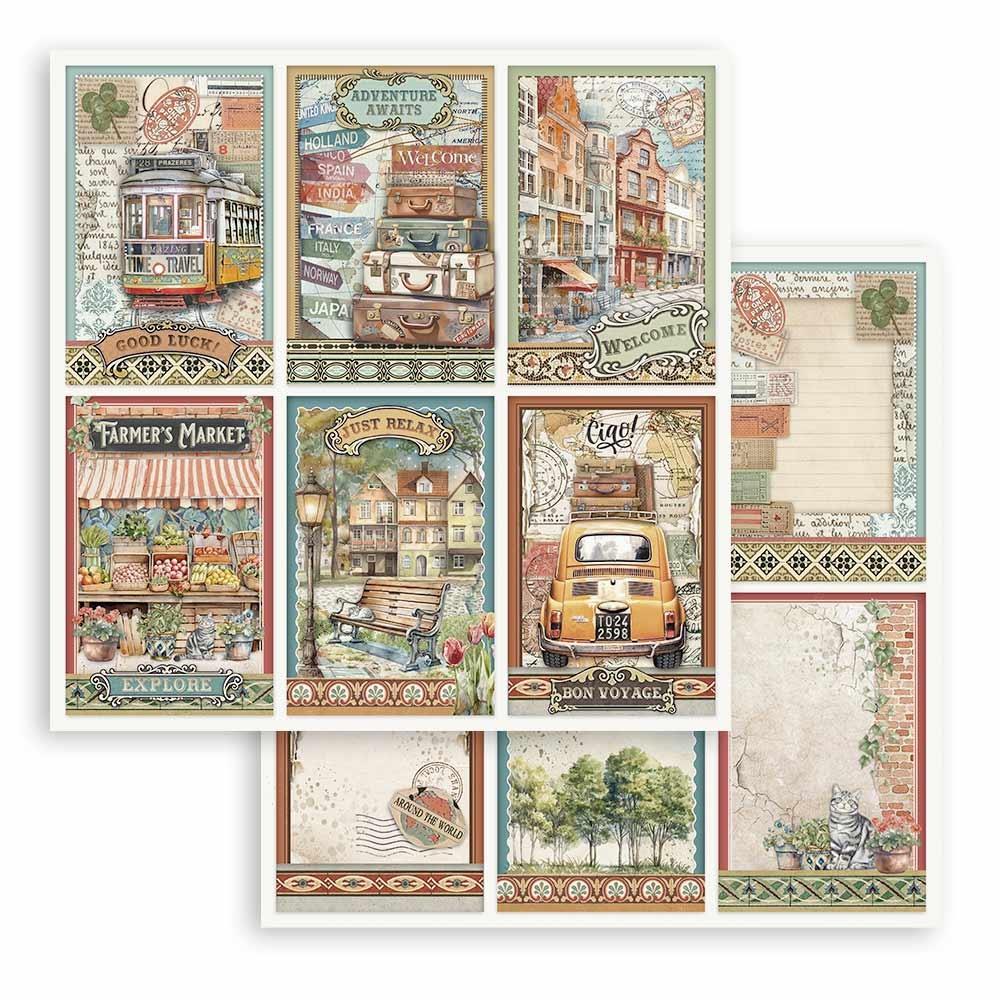 Stamperia  - Art of travelling - Paper Pad    8 x 8" (10ark)