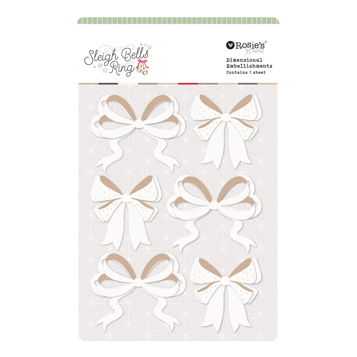 Spellbinders - Sleigh Bells Ring - Dimensional Acetate Stickers Bows by Rosie's Studio