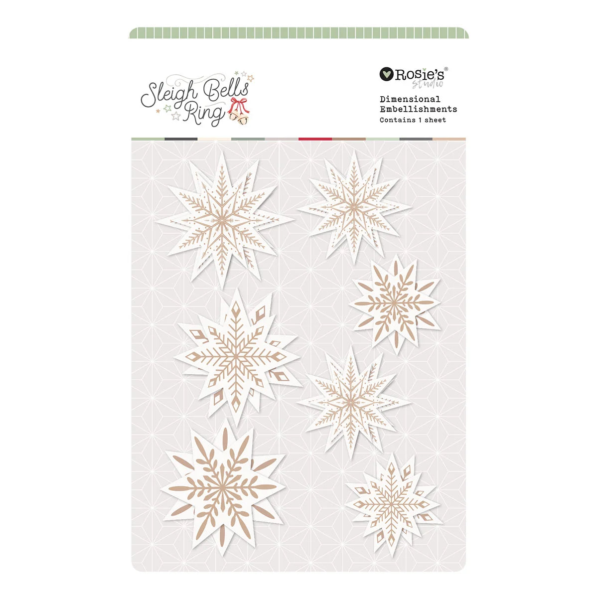 Spellbinders - Sleigh Bells Ring - Dimensional Acetate Stickers Stars by Rosie's Studio