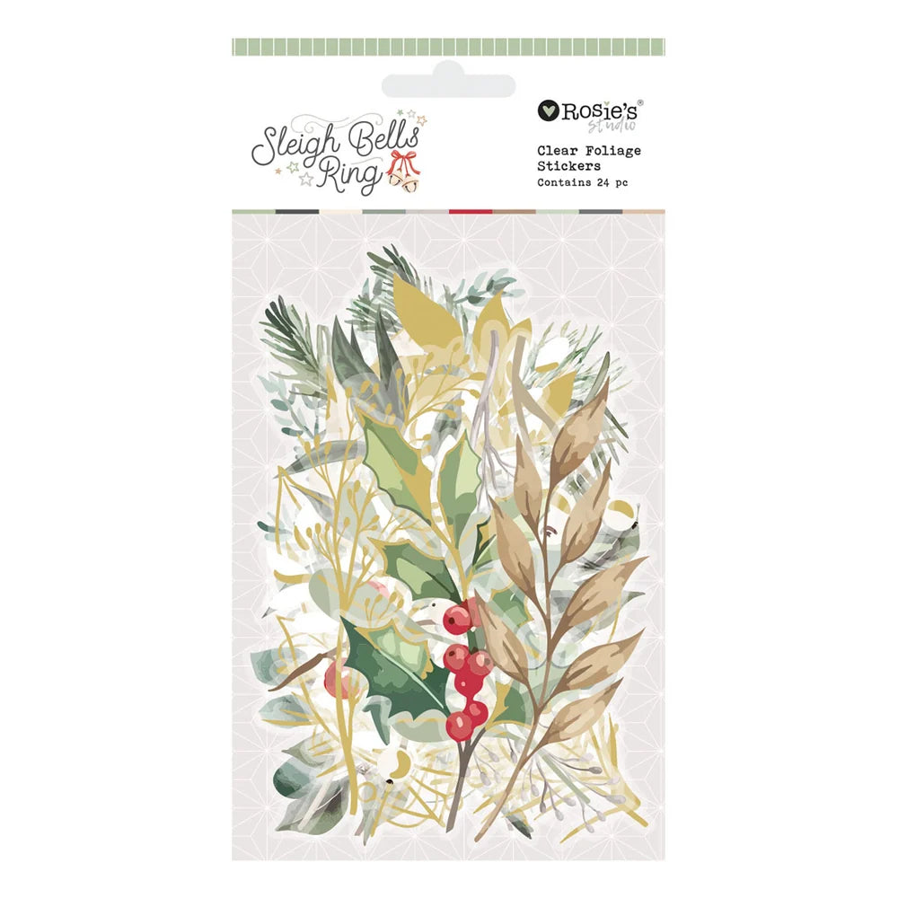 Spellbinders - Sleigh Bells Ring - Clear Foliage Stickers by Rosie's Studio