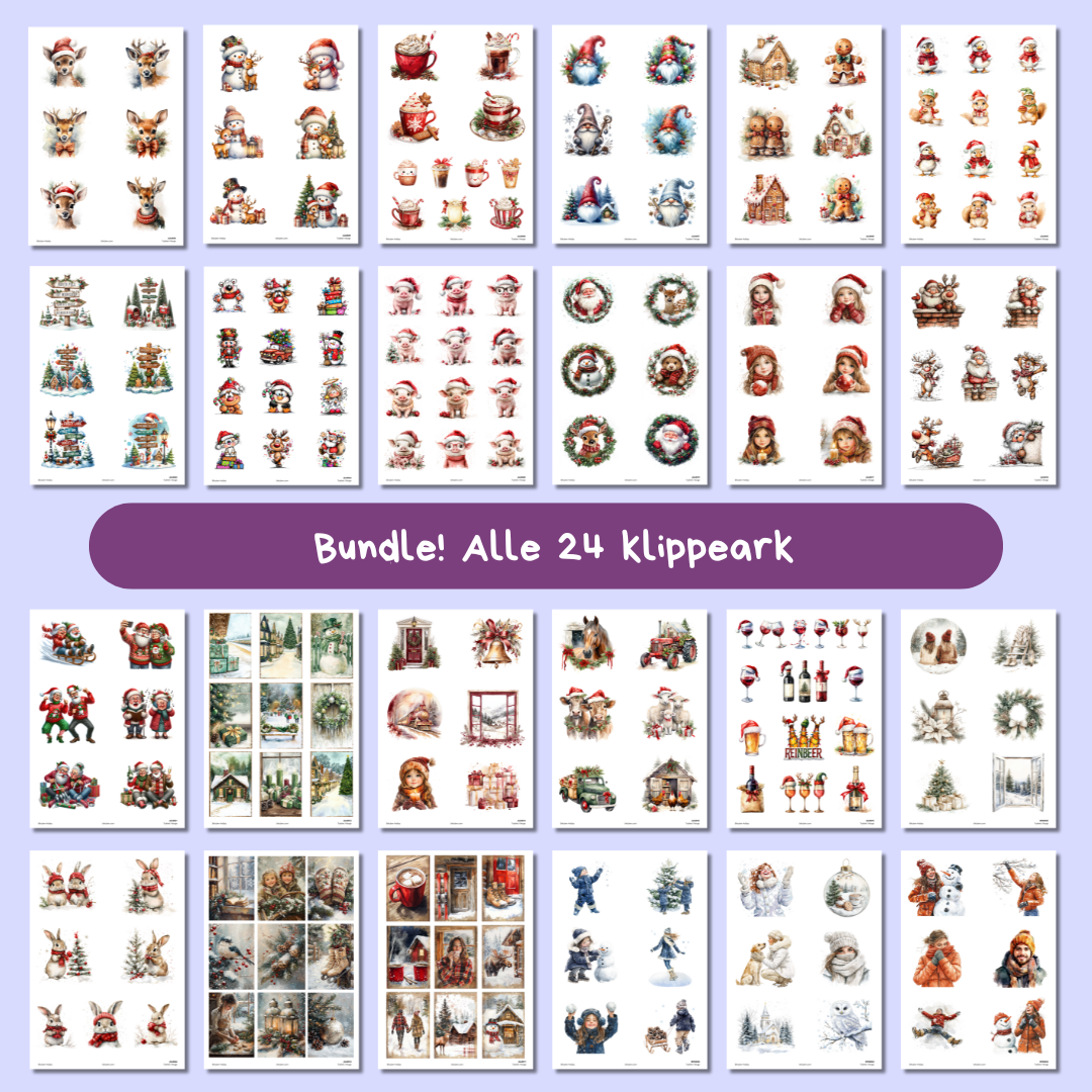Bikuben Hobby - Klippeark A4 Bundle - 24 ark