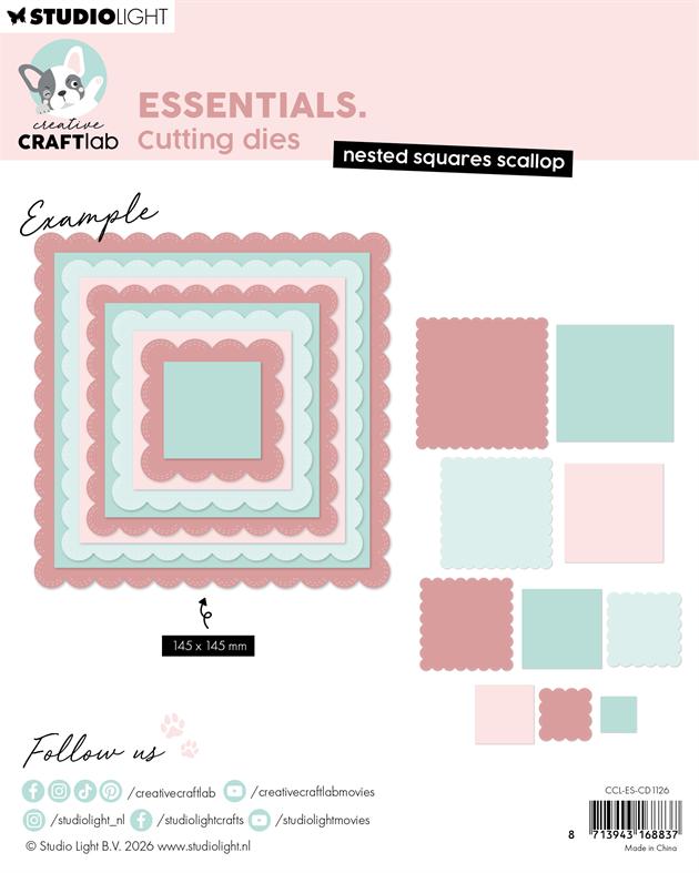 Studiolight - Essentials Dies - Creative Craftlab - Nested Squares Scallop