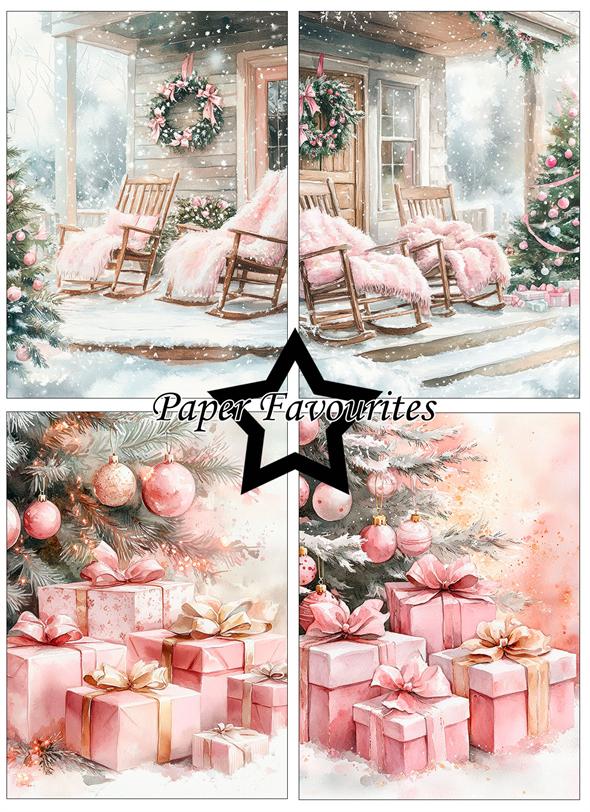 Paper Favourites  - Pink Christmas  -  A6