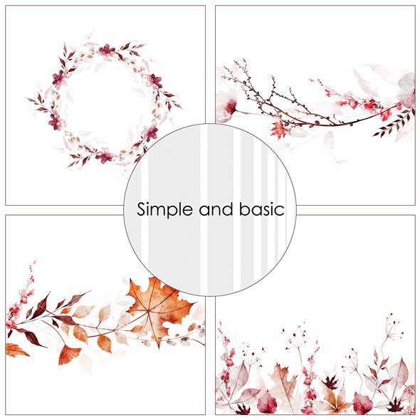 Simple and Basic Design Papers - Autumn Leaves - 6x6"