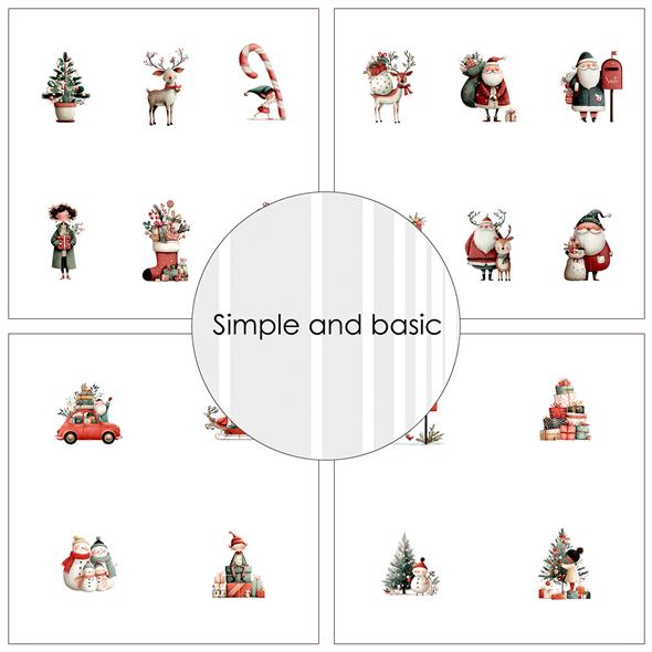 Simple and Basic Design Papers - Cute Christmas - 6x6"
