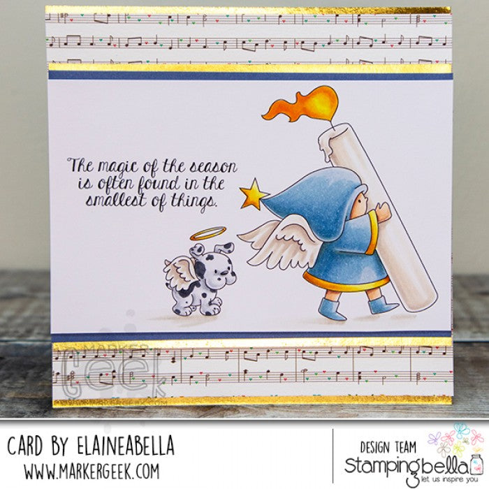 Stamping Bella - Cling Mounted Stamp - Bundle Girl & Puppy Candle Bearers
