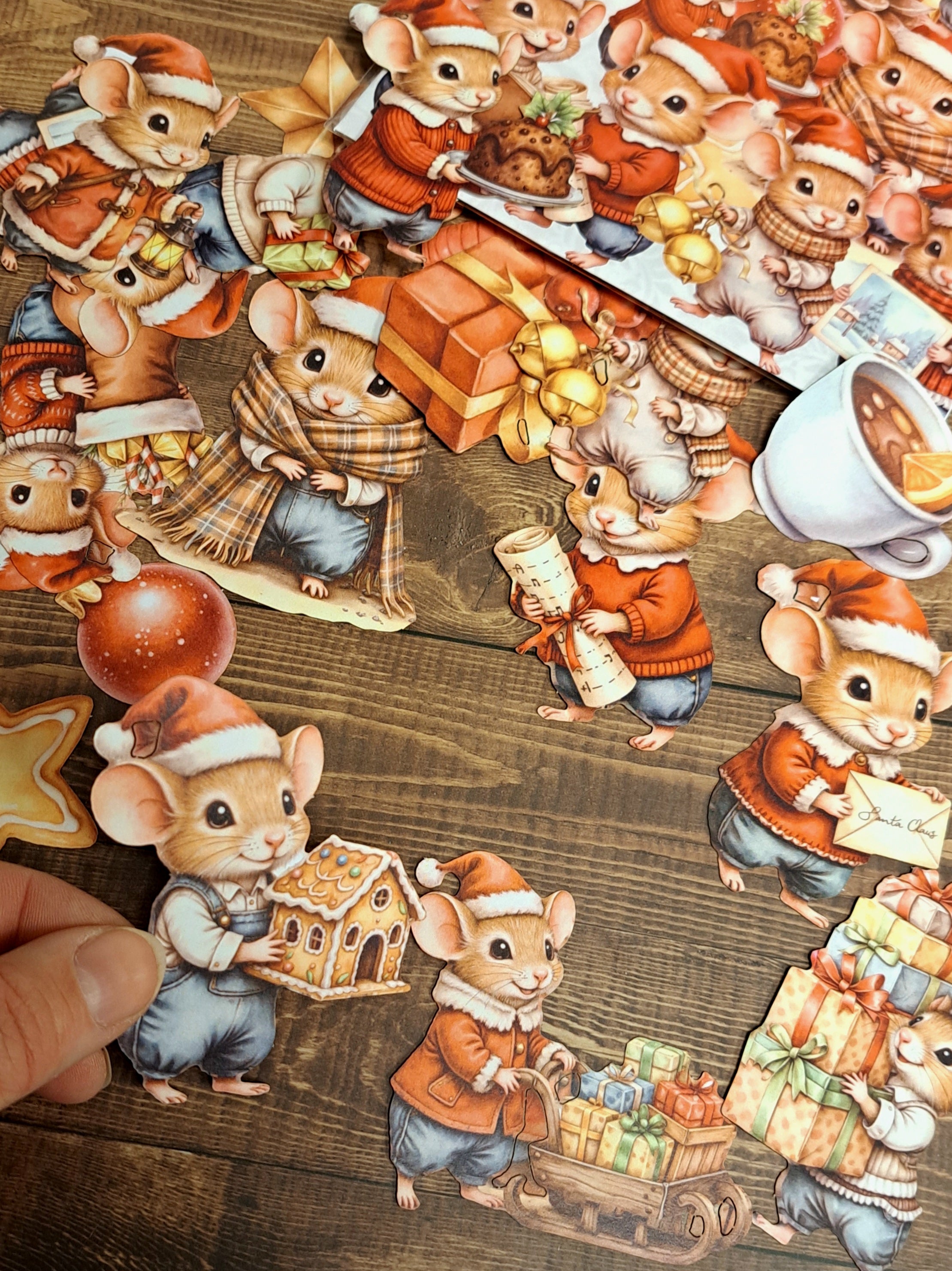Creatiaf Art  - Sweet Little Christmas Mice - Die Cuts