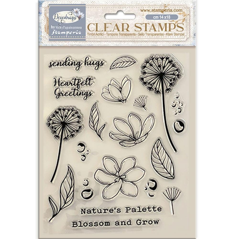 Stamperia - Clear Stamp - Dewdrops - Blossoms