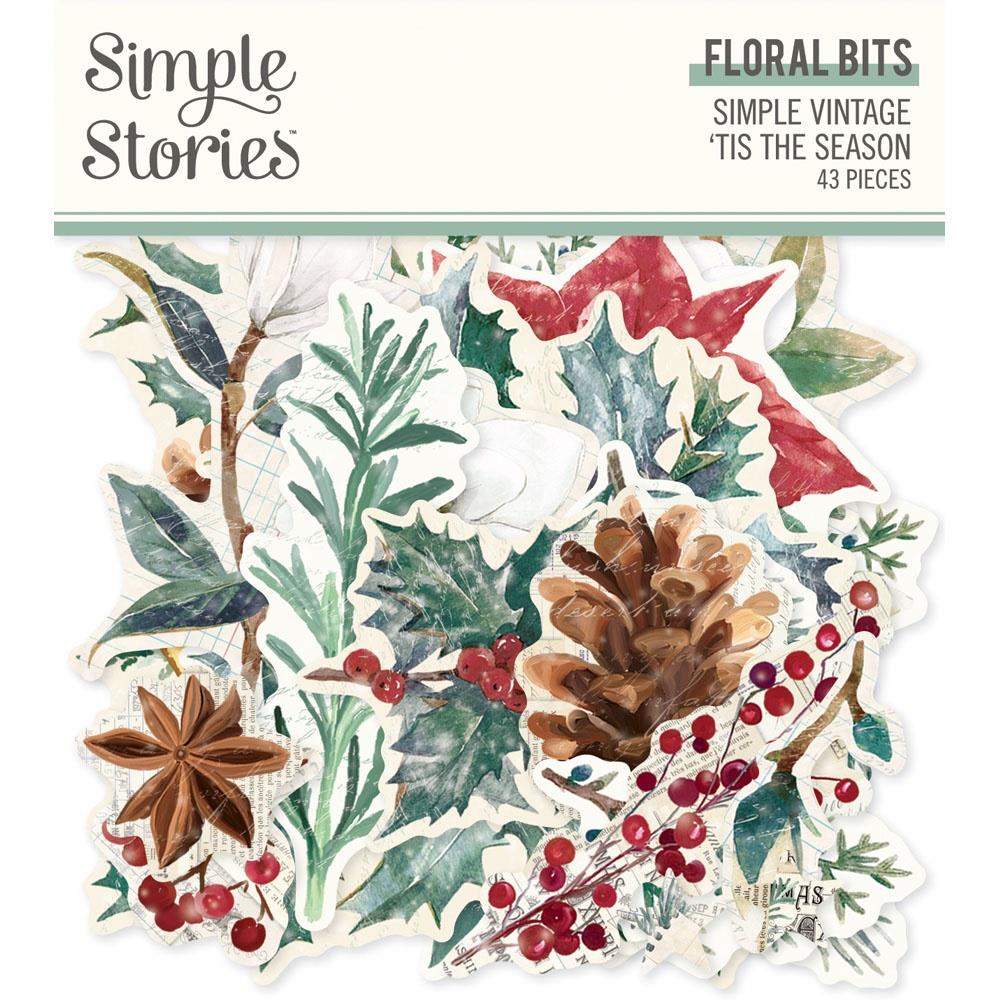 Simple Stories - Tis the season - Floral - Die Cut  Bits