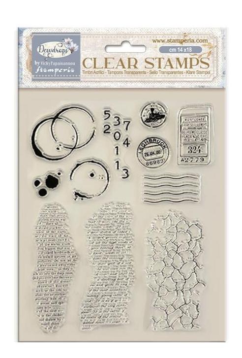 Stamperia - Clear Stamp - Dewdrops - Mixed background