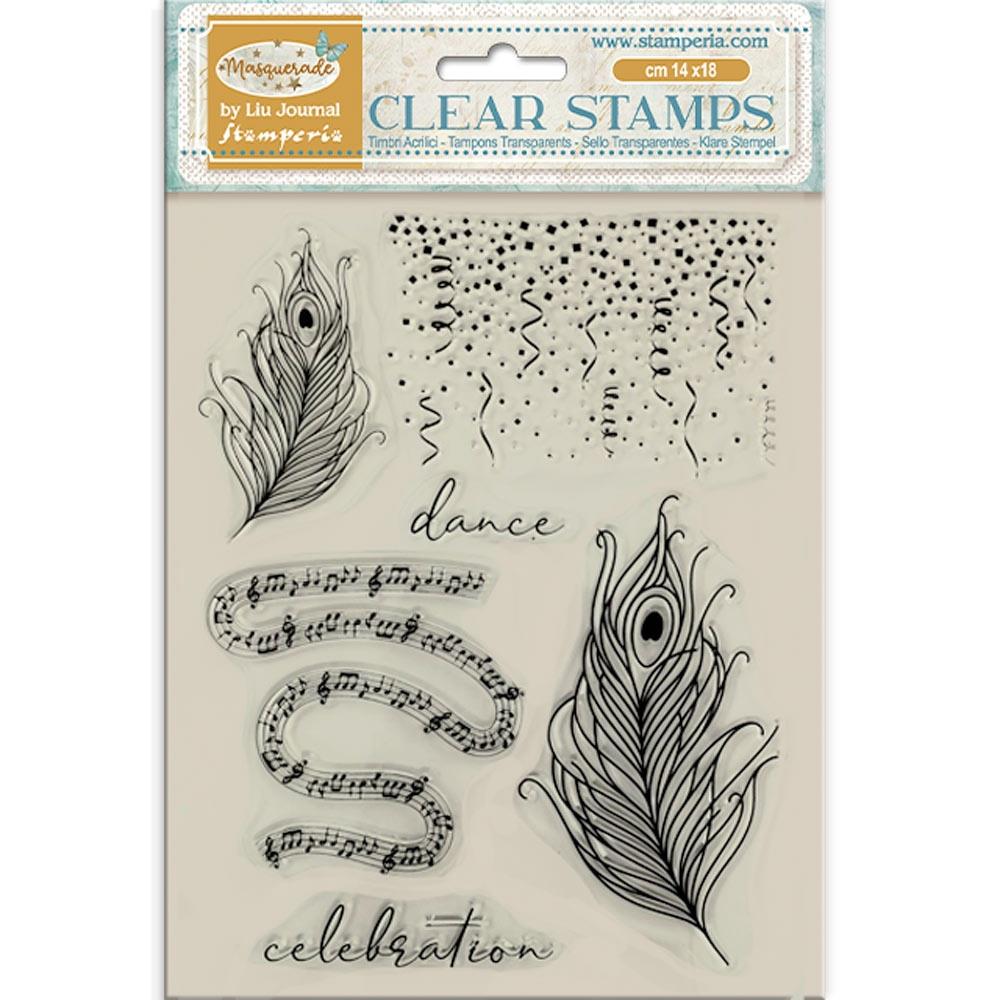 Stamperia - Masquerade - Clear Stamp -  Feathers