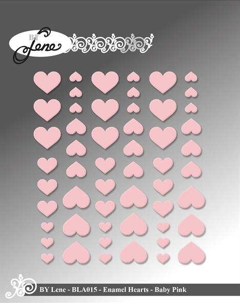 By Lene  - Enamel Hearts - Baby Pink