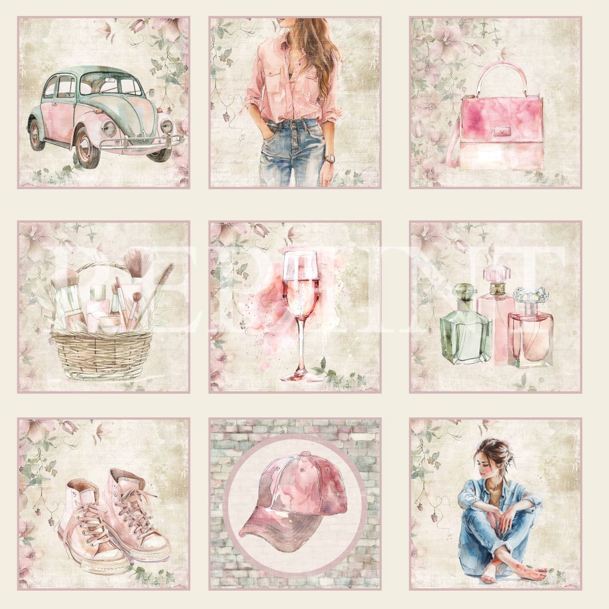 Reprint - Girly -  Collection Pack - 8 x 8"