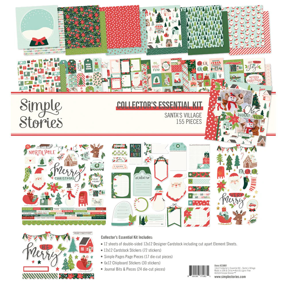 Simple Stories - Santas Village - Collectors Essentials Kit - 12 x 12"