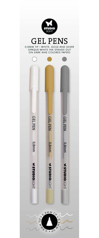 Studiolight - Gel Penns - White, Gold & Silver