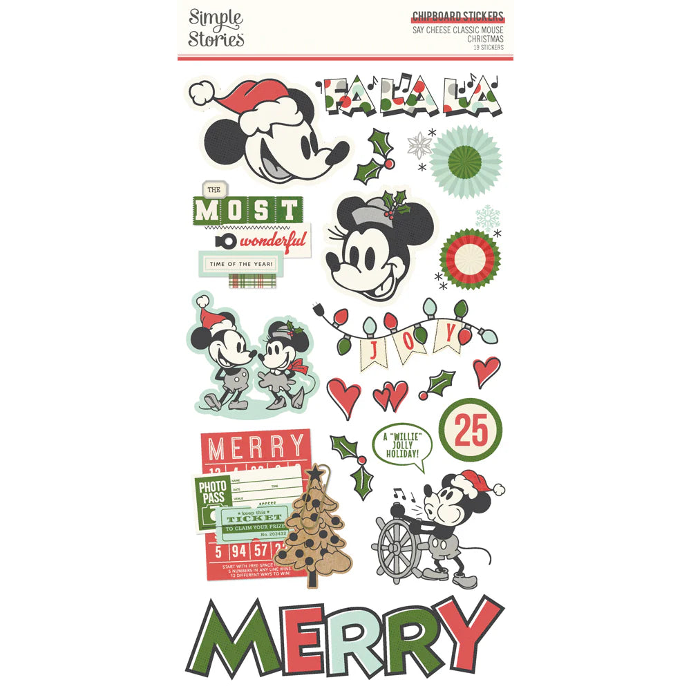 Simple Stories - Say Cheese Classic Mouse - Christmas - 6x12 Chipboard