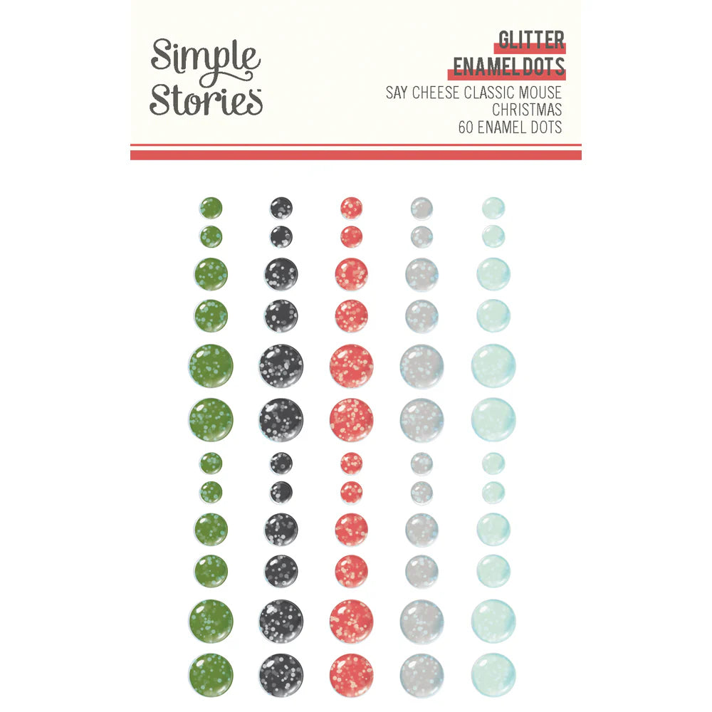 Simple Stories - Say Cheese Classic Mouse - Christmas - Glitter Enamel Dots