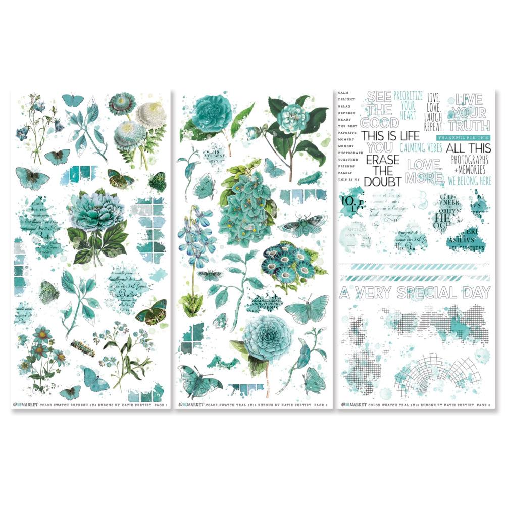 49 and Market - Color Swatch Teal - Rub ons