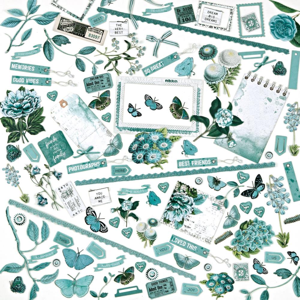 49 and Market - Color Swatch Teal - Elements Laser Cut Outs