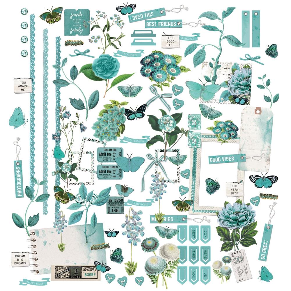 49 and Market - Color Swatch Teal - Elements Laser Cut Outs