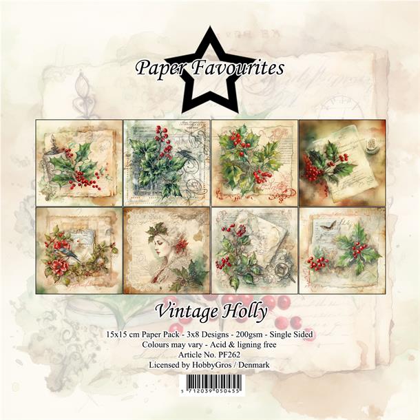 Paper Favourites - Vintage Holly - Paper Pack    6 x 6"