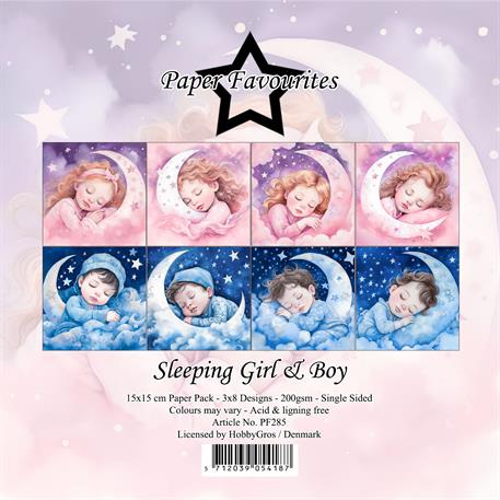 Paper Favourites - Sleeping girl & boy - Paper Pack    6 x 6"