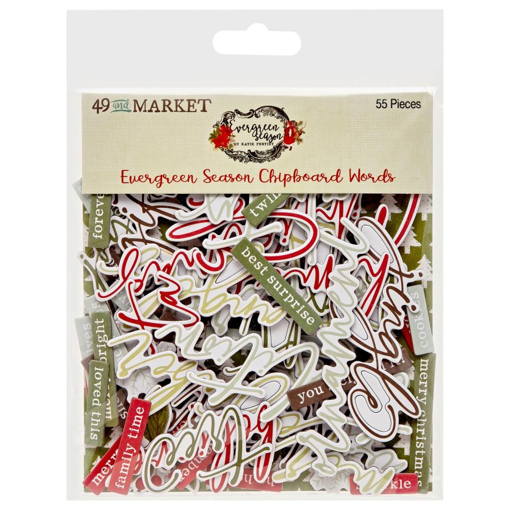 49 and Market - Evergreen Season - Chipboard Word Set