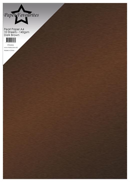 Paper Favourites - Pearl Paper - Dark brown -   A4 - 10 pk