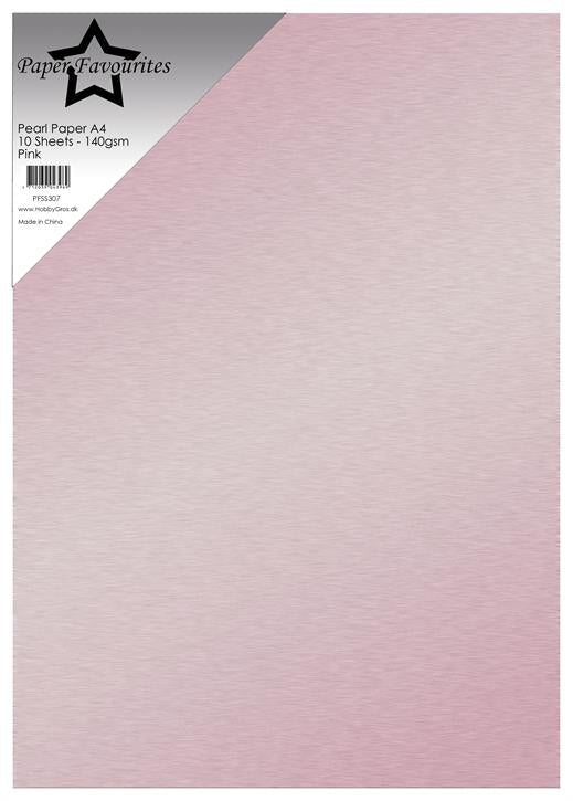 Paper Favourites - Pearl Paper - Pink -   A4 - 10 pk