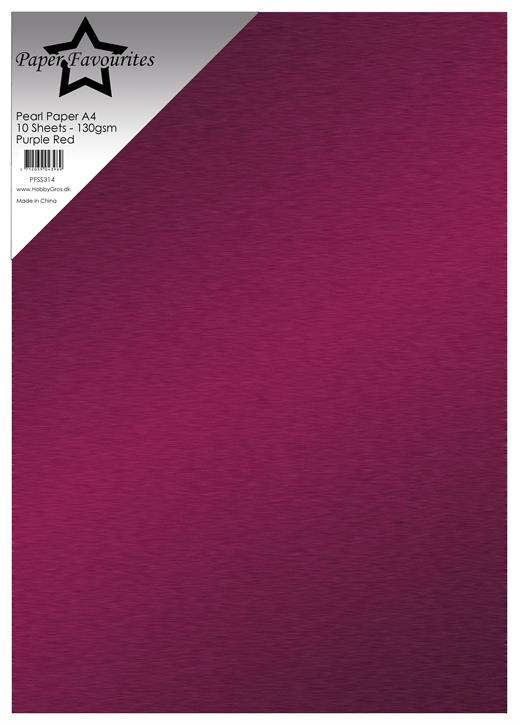 Paper Favourites - Pearl Paper - Purple Red -   A4 - 10 pk