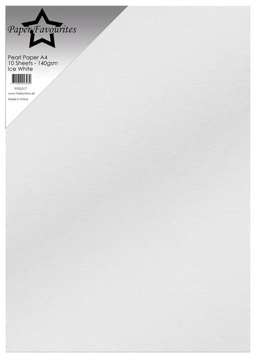 Paper Favourites - Pearl Paper - Ice White -   A4 - 10 pk - 140 gr