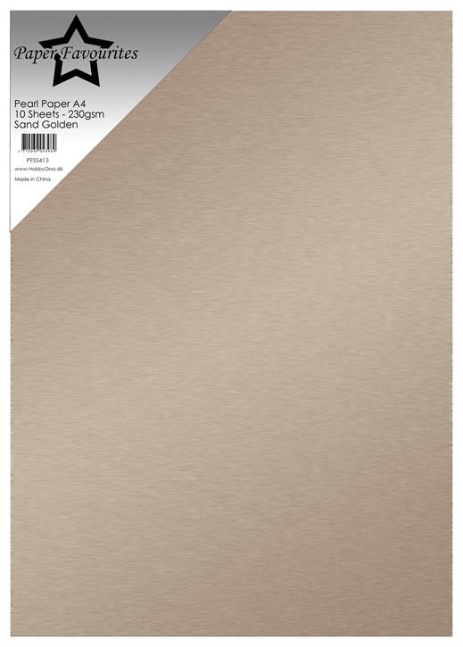 Paper Favourites - Pearl Paper - Sand Golden - A4 - 10 pk - 230 gr