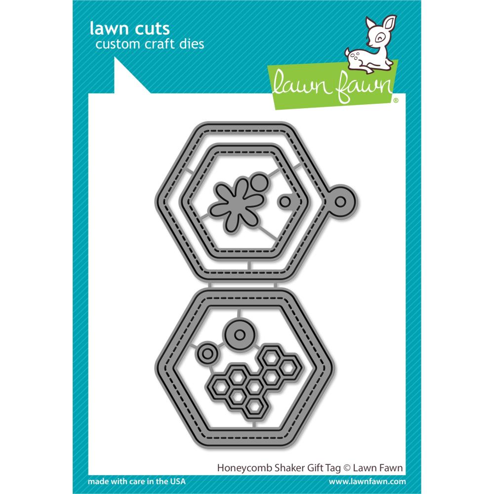 Lawn Fawn - Cuts Custom Craft Dies - Honeycomb Shaker Gift Tag
