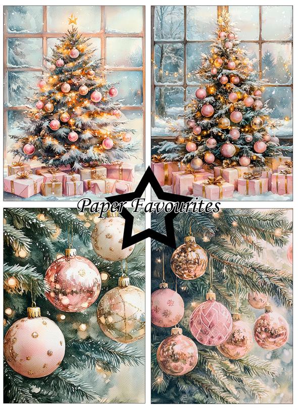Paper Favourites  - Pink Christmas  -  A6
