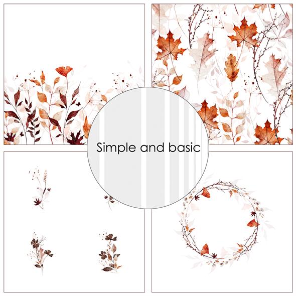 Simple and Basic Design Papers - Autumn Leaves - 6x6"