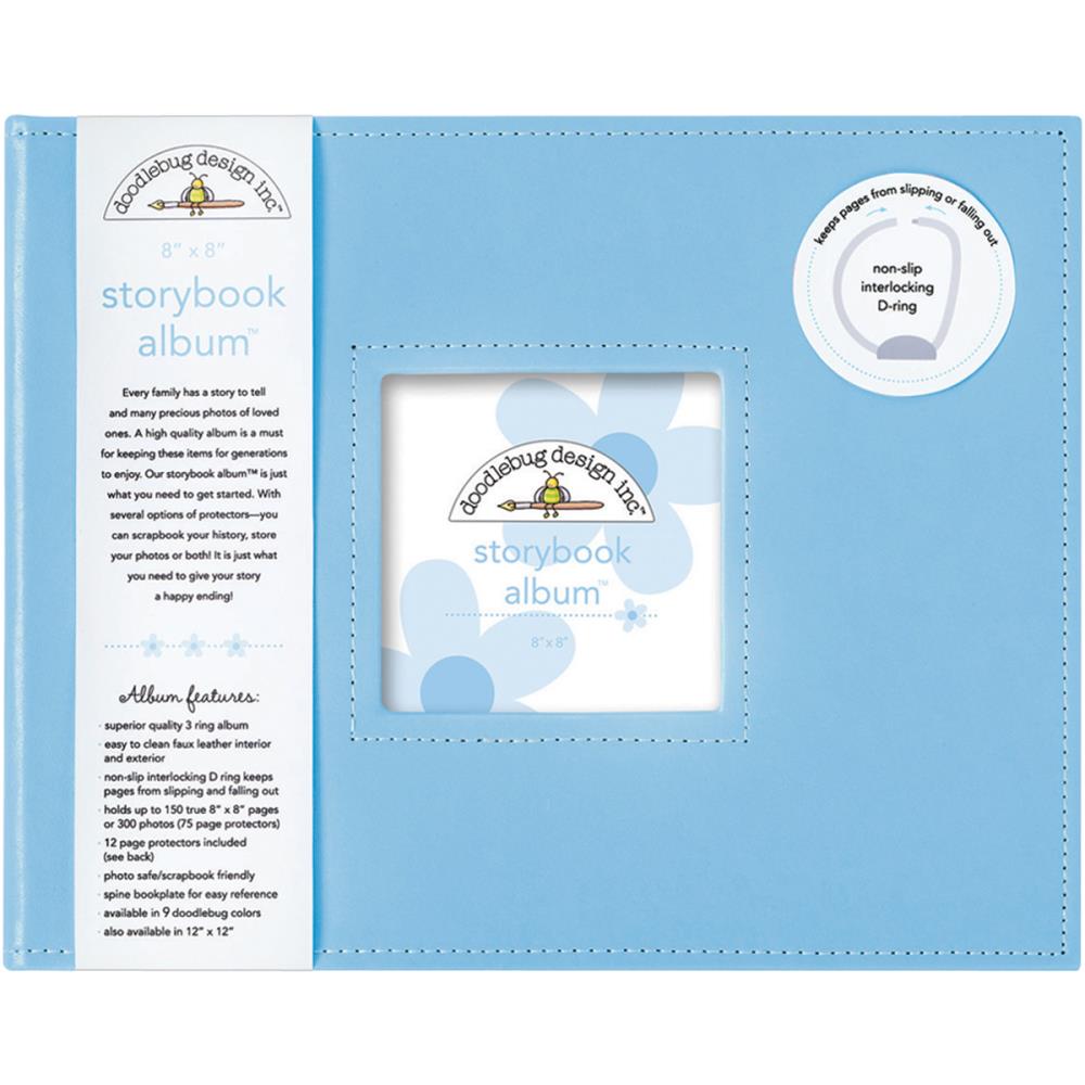 Doodlebug - Storybook D-ring Album - 8x8" - Bubble Blue