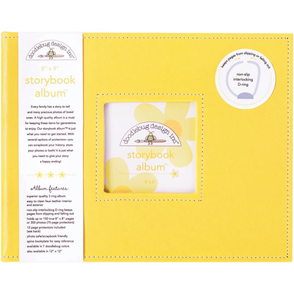 Doodlebug - Storybook D-ring Album - 8x8" - Bumblebee