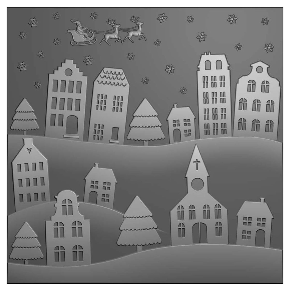 Vaessen Creative - 3D Embossing Folder - Snowy Landscape