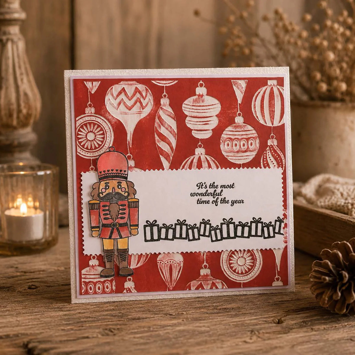 Vaessen Creative - 3D embossingfolder + Stencil - Christmas Baubles