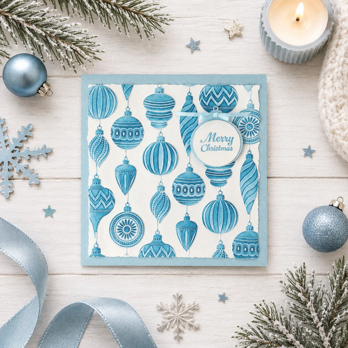 Vaessen Creative - 3D embossingfolder + Stencil - Christmas Baubles