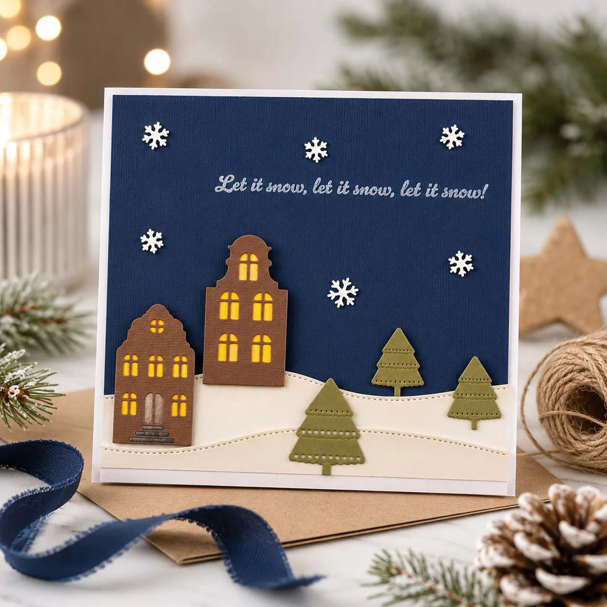 Vassen Creative - Cutting & Embossing Dies - Christmas Village Snowy Landscape