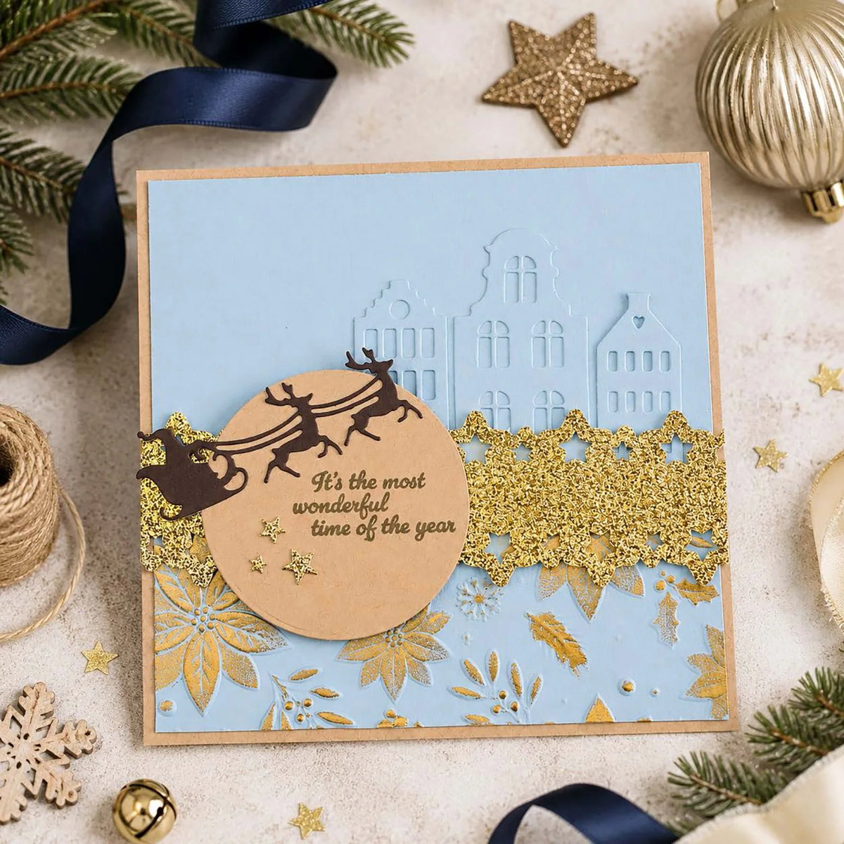 Vassen Creative - Cutting & Embossing Dies - Christmas Village Snowy Landscape