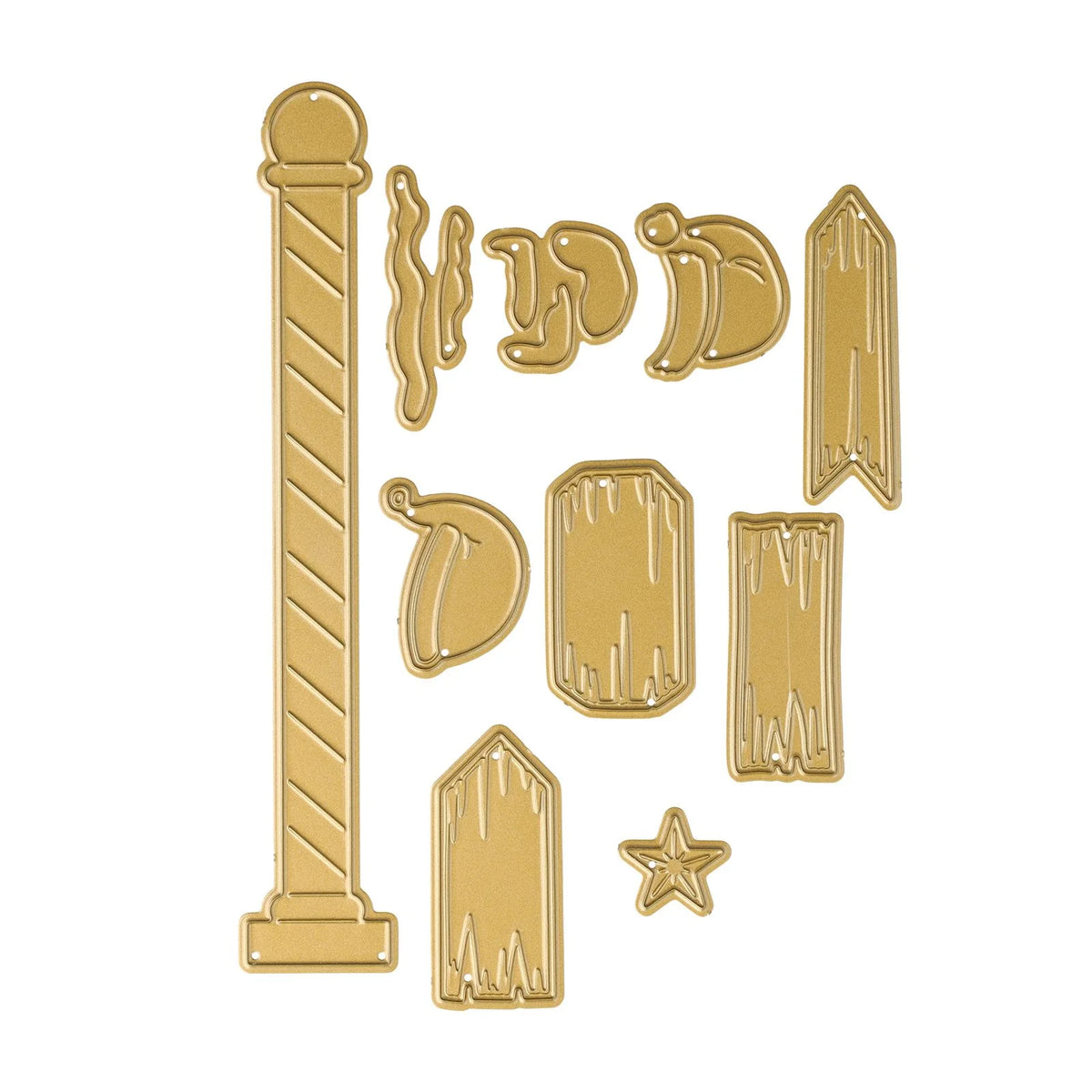 Vassen Creative - Cutting & Embossing Dies + Clear Stamps - Christmas Village Northpole Signs